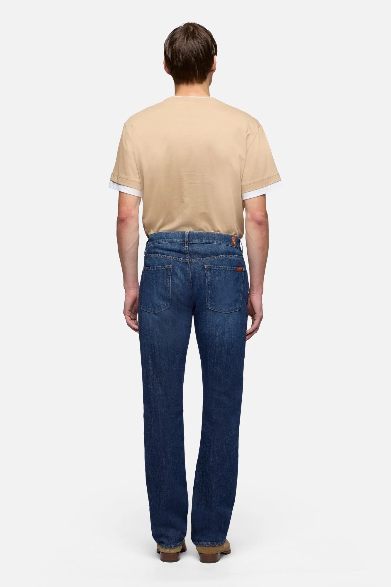7 For All Mankind Wind Chill Men The Straight in Indigo Linen SKU: 7TE70U03_3BS Image 05