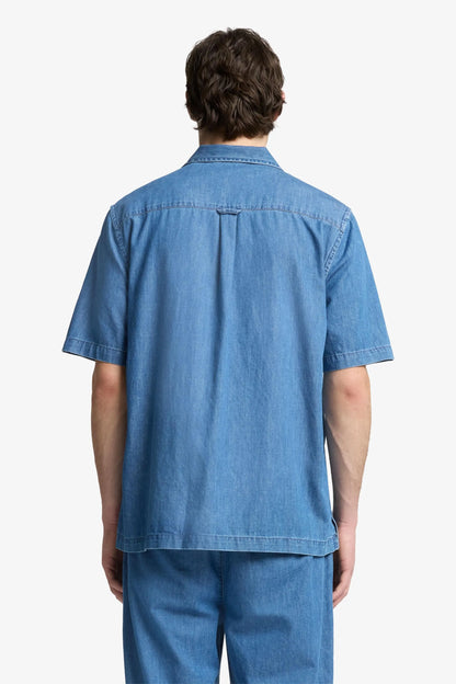 7 For All Mankind_Light Blue_Camp Shirt Short Sleeve in Cotton_7TI60E46_1DL_04