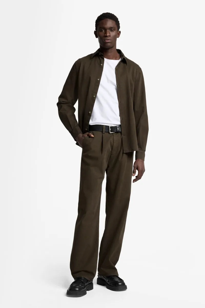 7 For All Mankind_Green_Long Sleeve Regular Shirt in Comfort Twill_7TN80E39_1NO_02