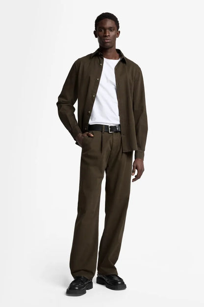 7 For All Mankind_Green_Long Sleeve Regular Shirt in Comfort Twill_7TN80E39_1NO_02