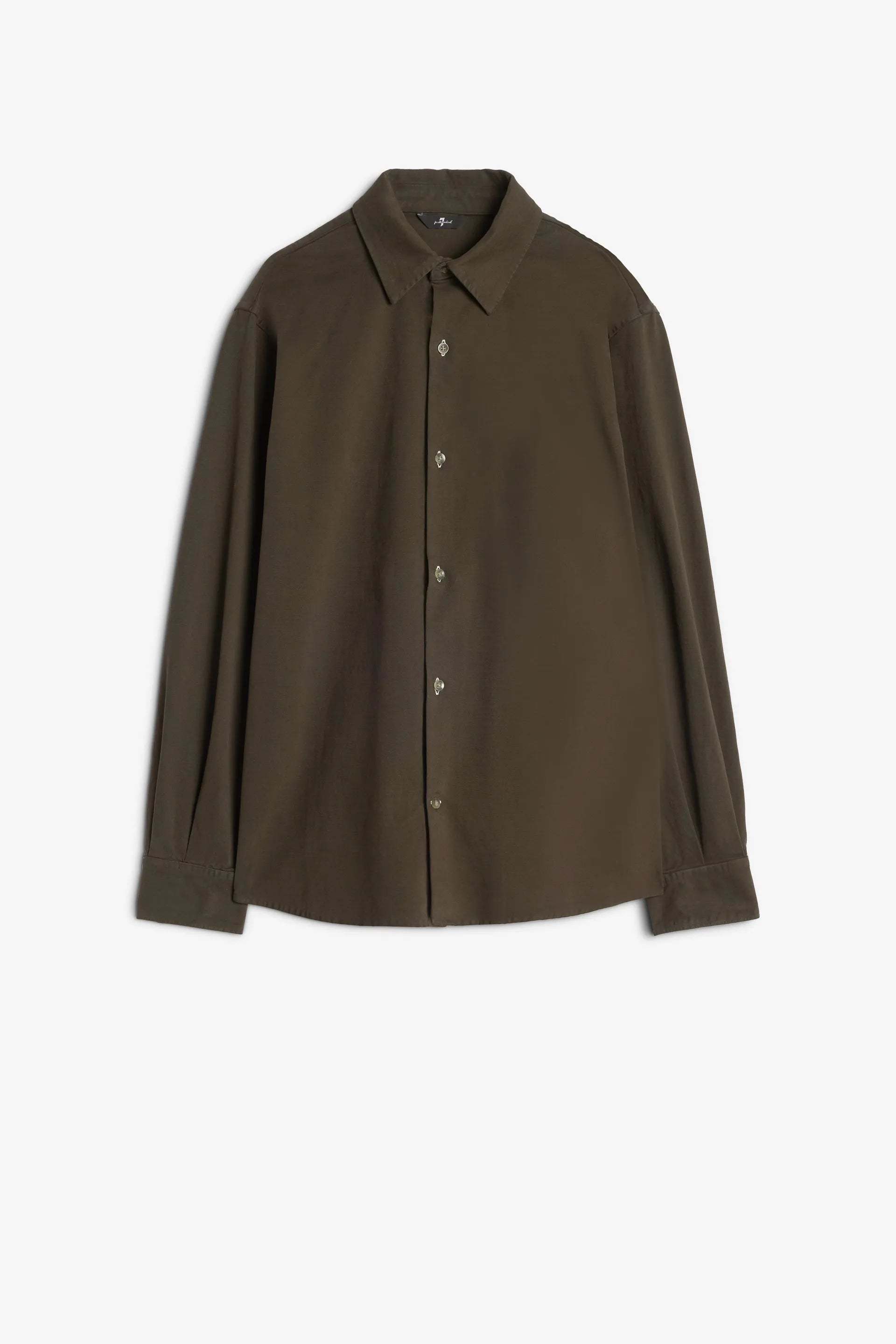 7 For All Mankind_Green_Long Sleeve Regular Shirt in Comfort Twill_7TN80E39_1NO_06