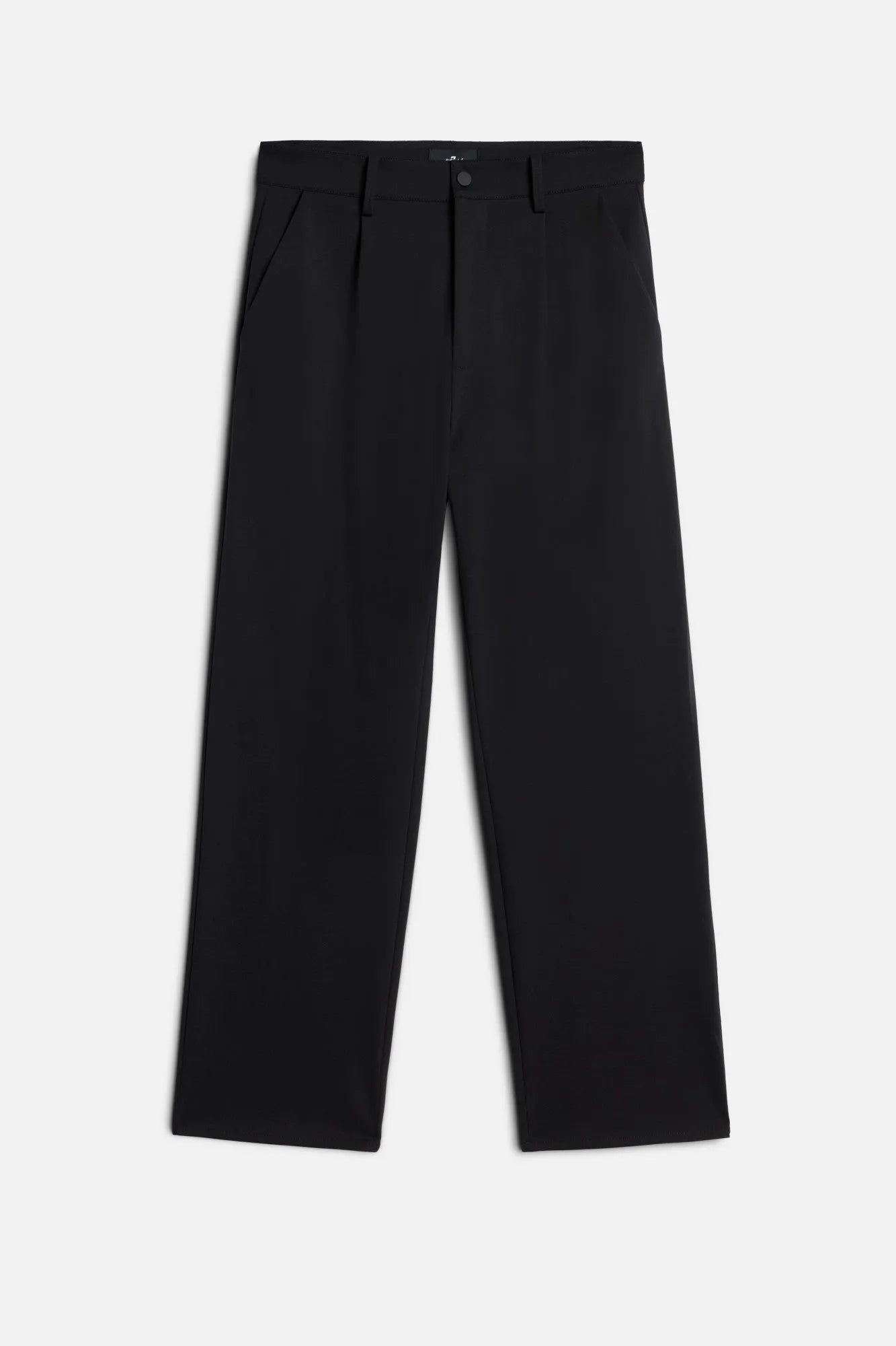 7 For All Mankind Black Men Pleated Trouser in Luxe Performance Knit SKU: 7TY50E23_BKN Image 01
