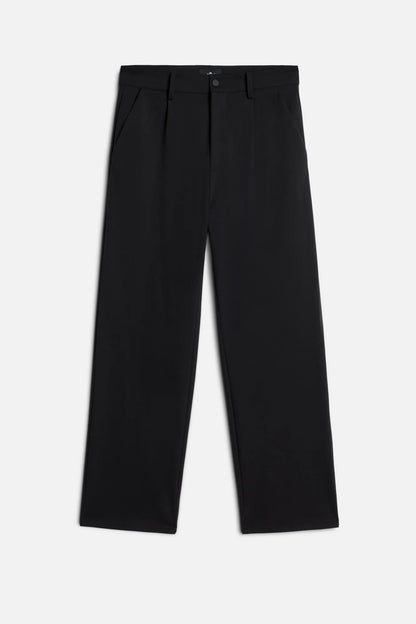7 For All Mankind Black Men Pleated Trouser in Luxe Performance Knit SKU: 7TY50E23_BKN Image 01