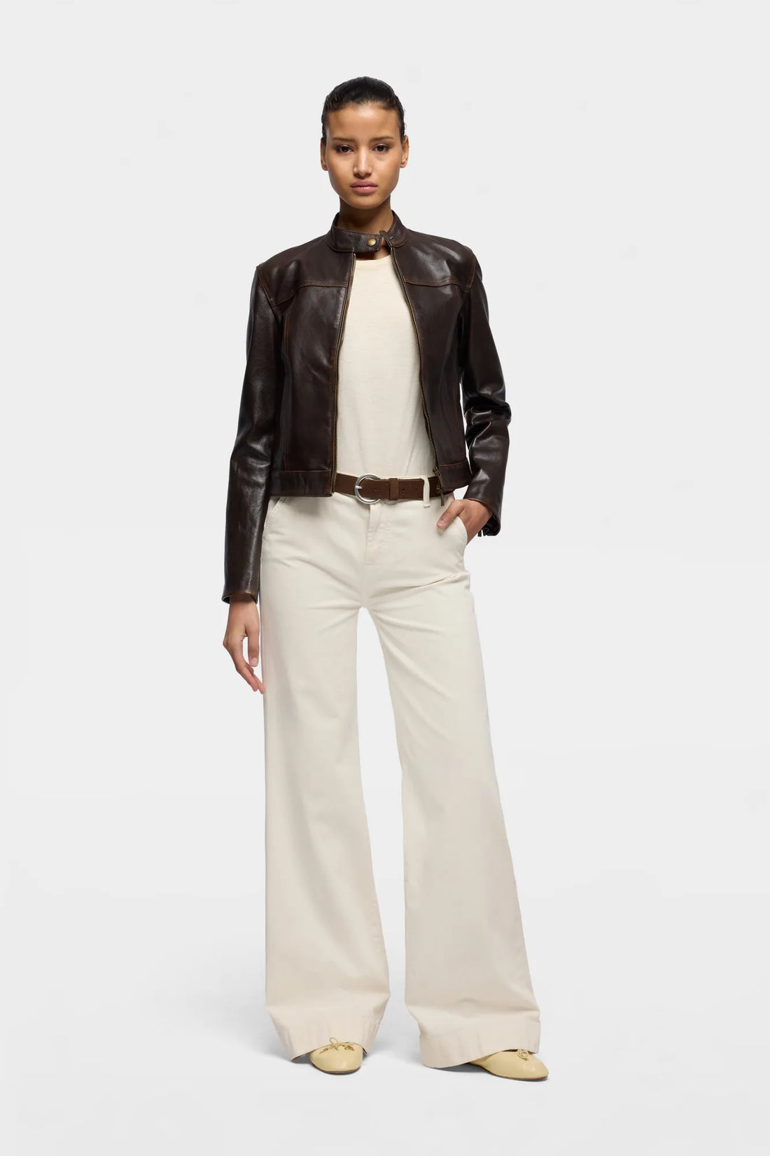 7 For All Mankind Ecru Women Modern Dojo in Comfort Twill SKU: 7U330E39_3O7 Image 01
