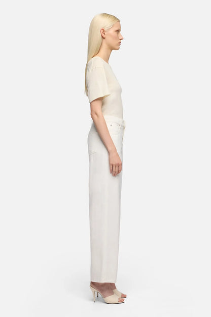 7 For All Mankind White Women Stovepipe Straight in Denim Linen SKU: 7U4N0X10_LNI Image 06