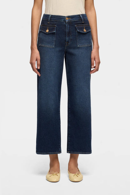 7 For All Mankind Dark Blue Women Stovepipe Straight Ankle in Luxe Vintage SKU: 7U7B0A91_3NO Image 02