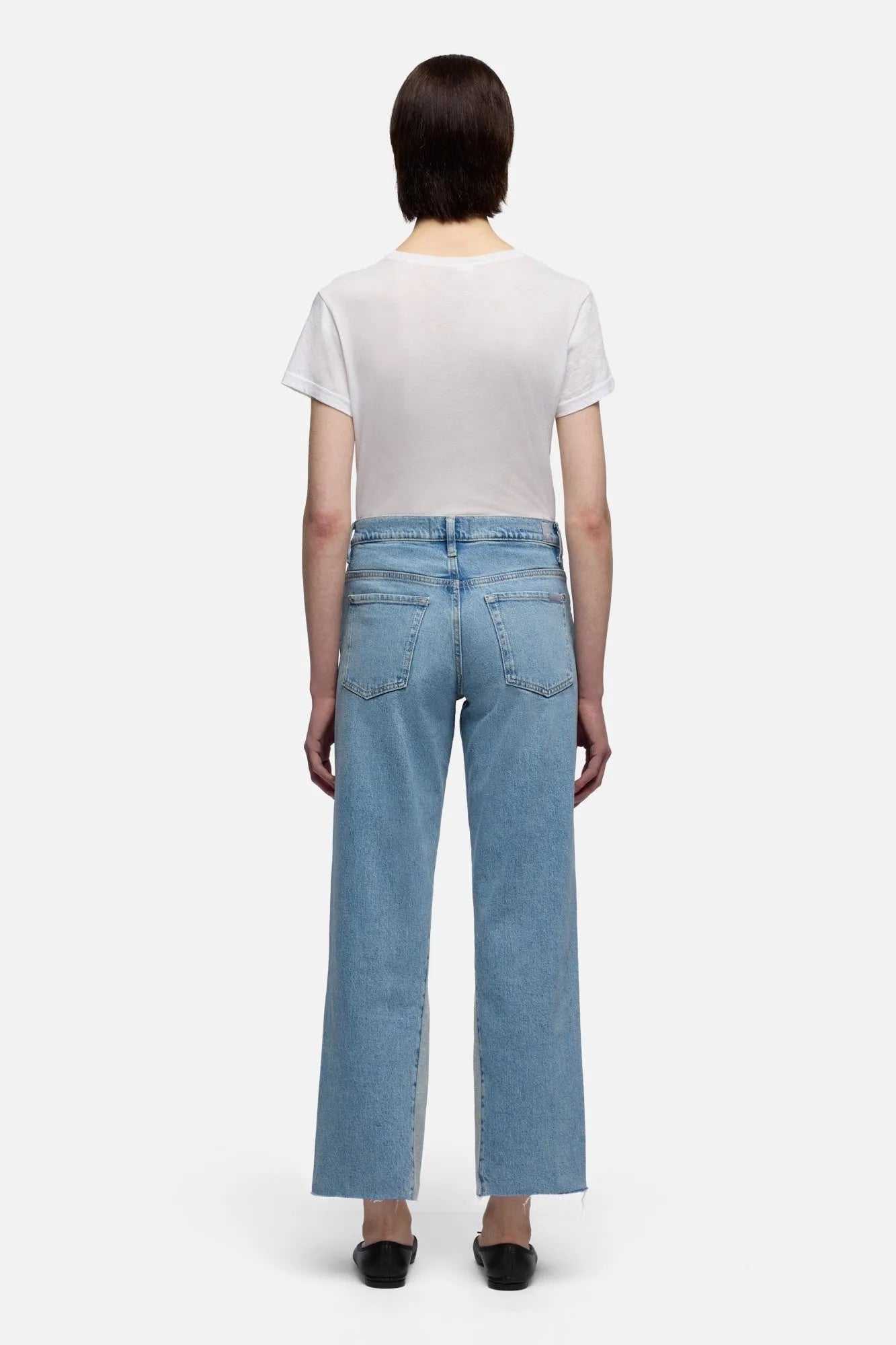 7 For All Mankind Light Blue Women Paneled Stovepipe Straight Ankle SKU: 7U7B0C10_1ZW Image 05