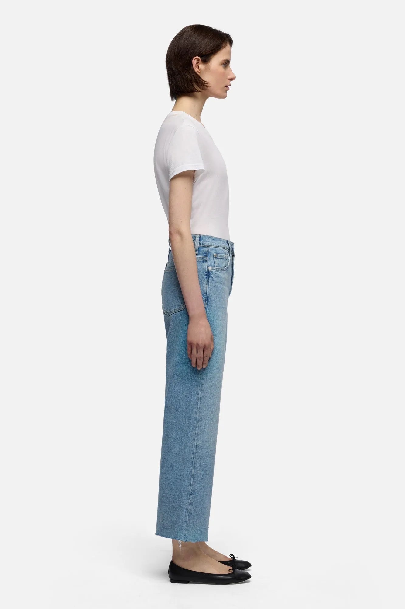 7 For All Mankind Light Blue Women Paneled Stovepipe Straight Ankle SKU: 7U7B0C10_1ZW Image 06