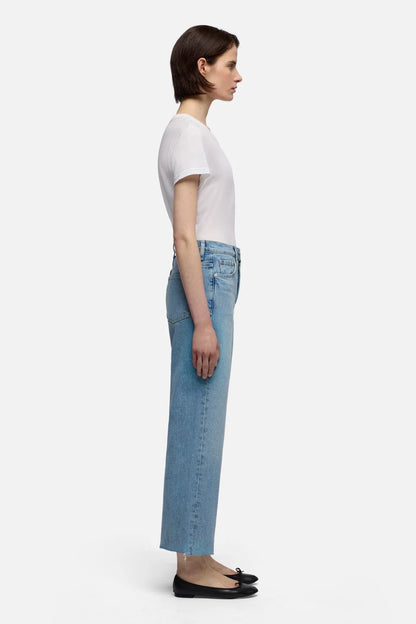 7 For All Mankind Light Blue Women Paneled Stovepipe Straight Ankle SKU: 7U7B0C10_1ZW Image 06