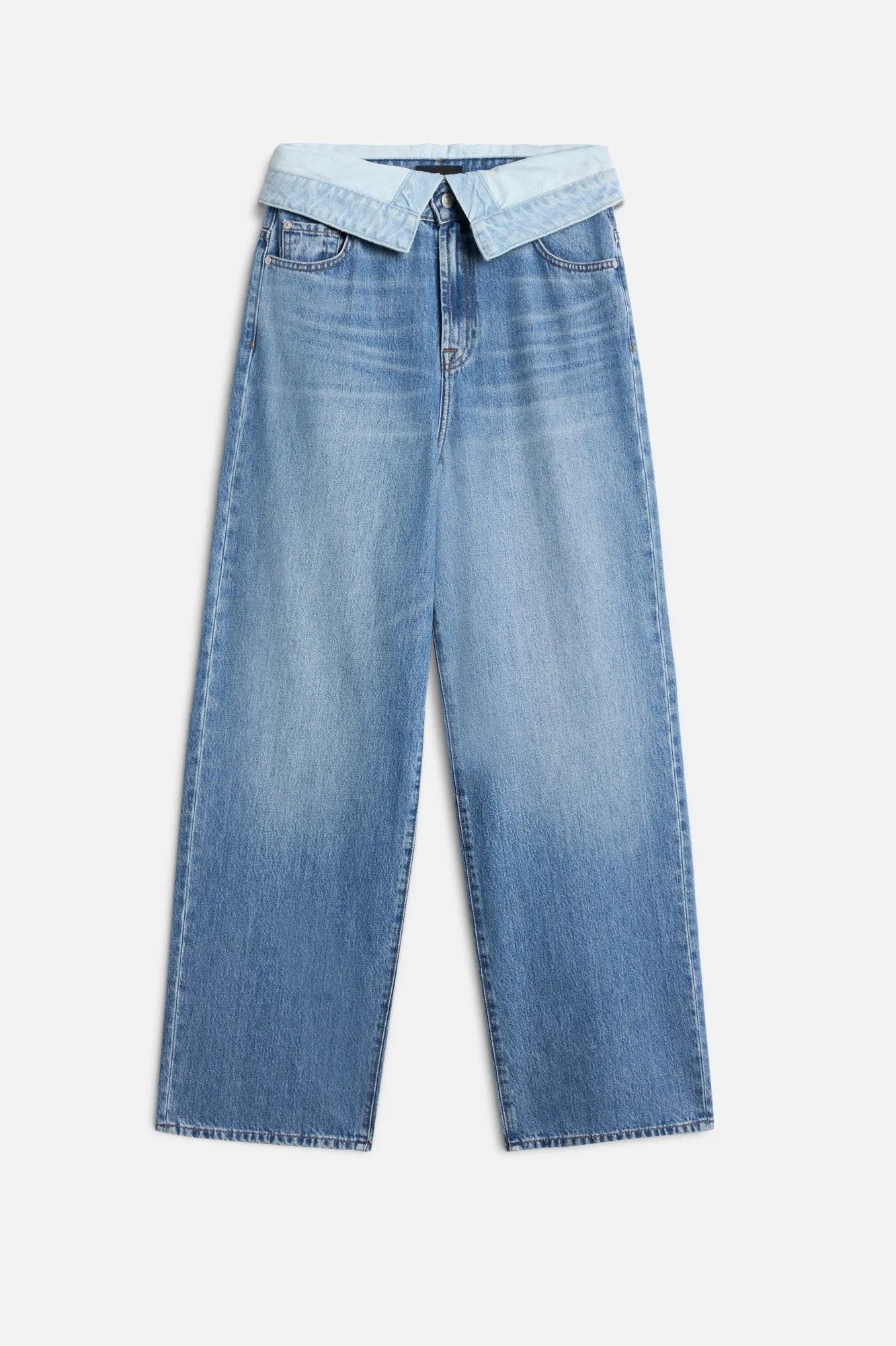 7 For All Mankind Light Blue Women Slouchy Wide Leg SKU: 7U7D0E52_3DI Image 01