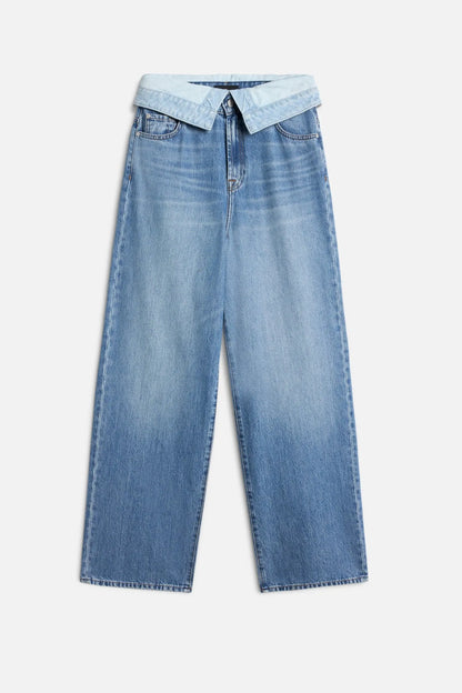 7 For All Mankind Light Blue Women Slouchy Wide Leg SKU: 7U7D0E52_3DI Image 01