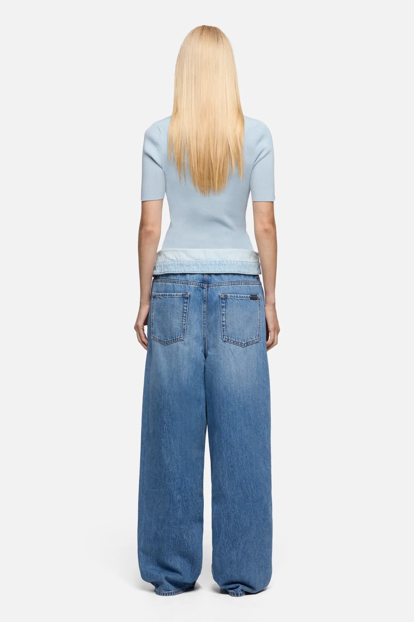 7 For All Mankind Light Blue Women Slouchy Wide Leg SKU: 7U7D0E52_3DI Image 05