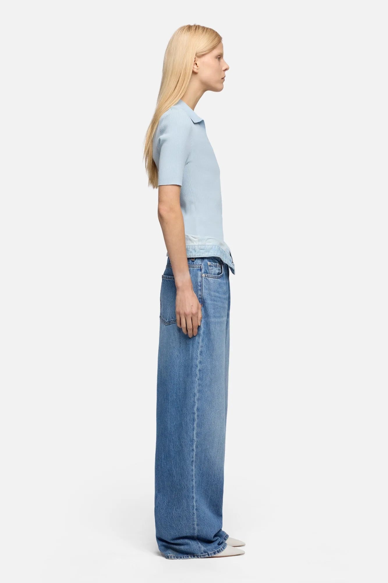 7 For All Mankind Light Blue Women Slouchy Wide Leg SKU: 7U7D0E52_3DI Image 06