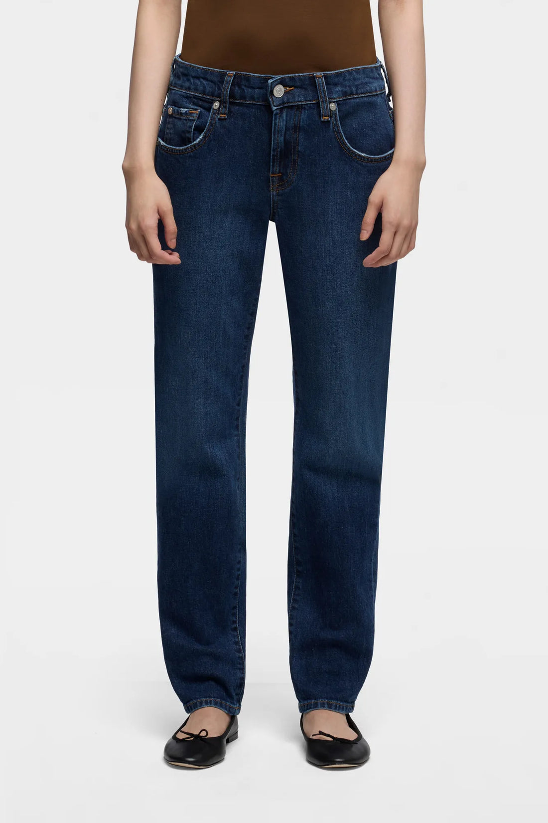 7 For All Mankind Dark Blue Women Low Cigarette Jeans SKU: 7U7E0B86_3NH Image 02
