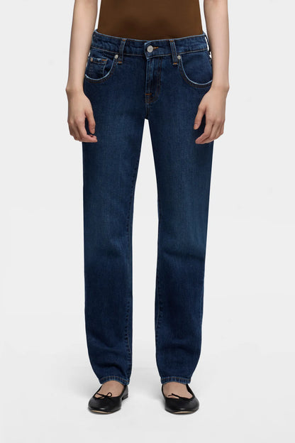 7 For All Mankind Dark Blue Women Low Cigarette Jeans SKU: 7U7E0B86_3NH Image 02