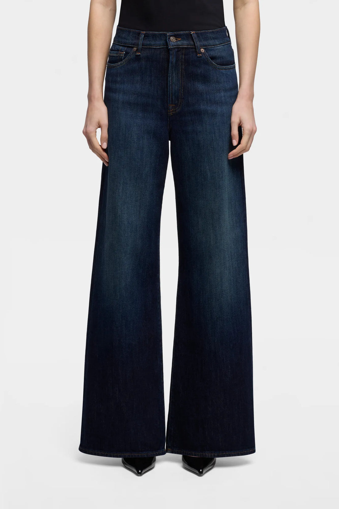 7 For All Mankind Mid Blue Women Tailorless Lotta in Airweft SKU: 7U8E0G87_DPS Image 02