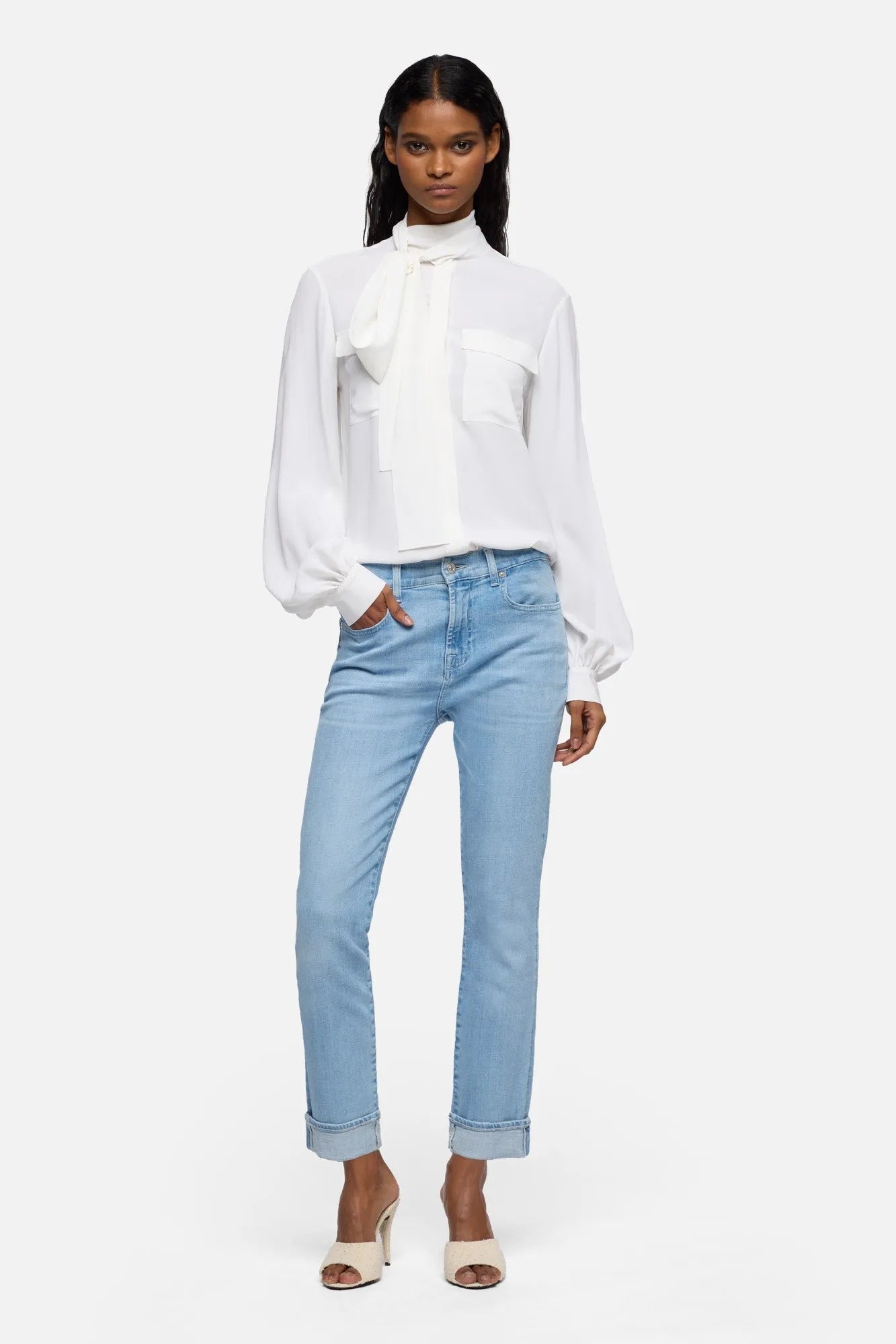7 For All Mankind Mid Blue Women Relaxed Skinny in Slim Illusion SKU: 7UC30C12_3DH Image 08