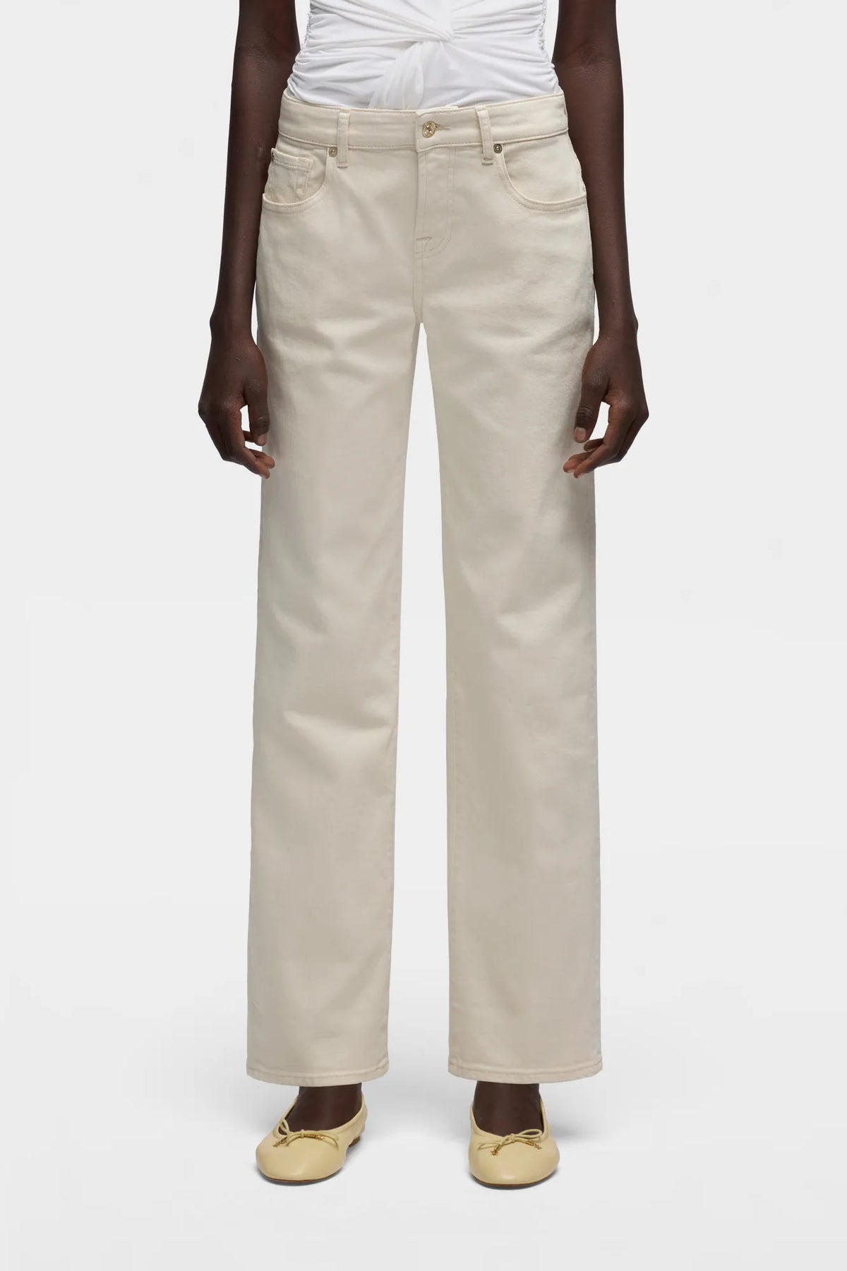 7 For All Mankind Off-White Women Calie Straight SKU: 7UC90G96_3O9 Image 02