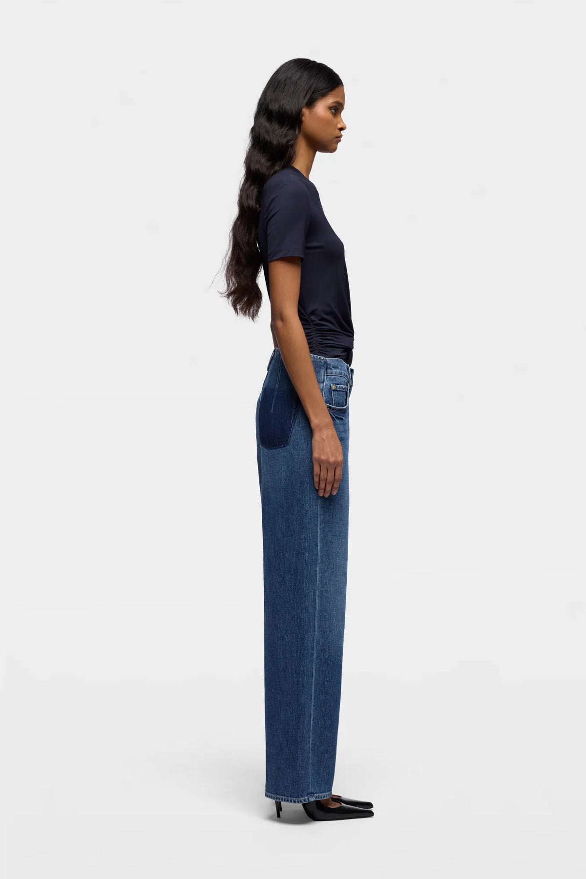 7 For All Mankind Mid Blue Women Darted Stovepipe Straight SKU: 7UCW0C10_3NL Image 05