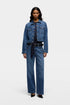 7 For All Mankind Mid Blue Women Darted Shrunken Jacket SKU: 7UCY0C10_3NL Image 01