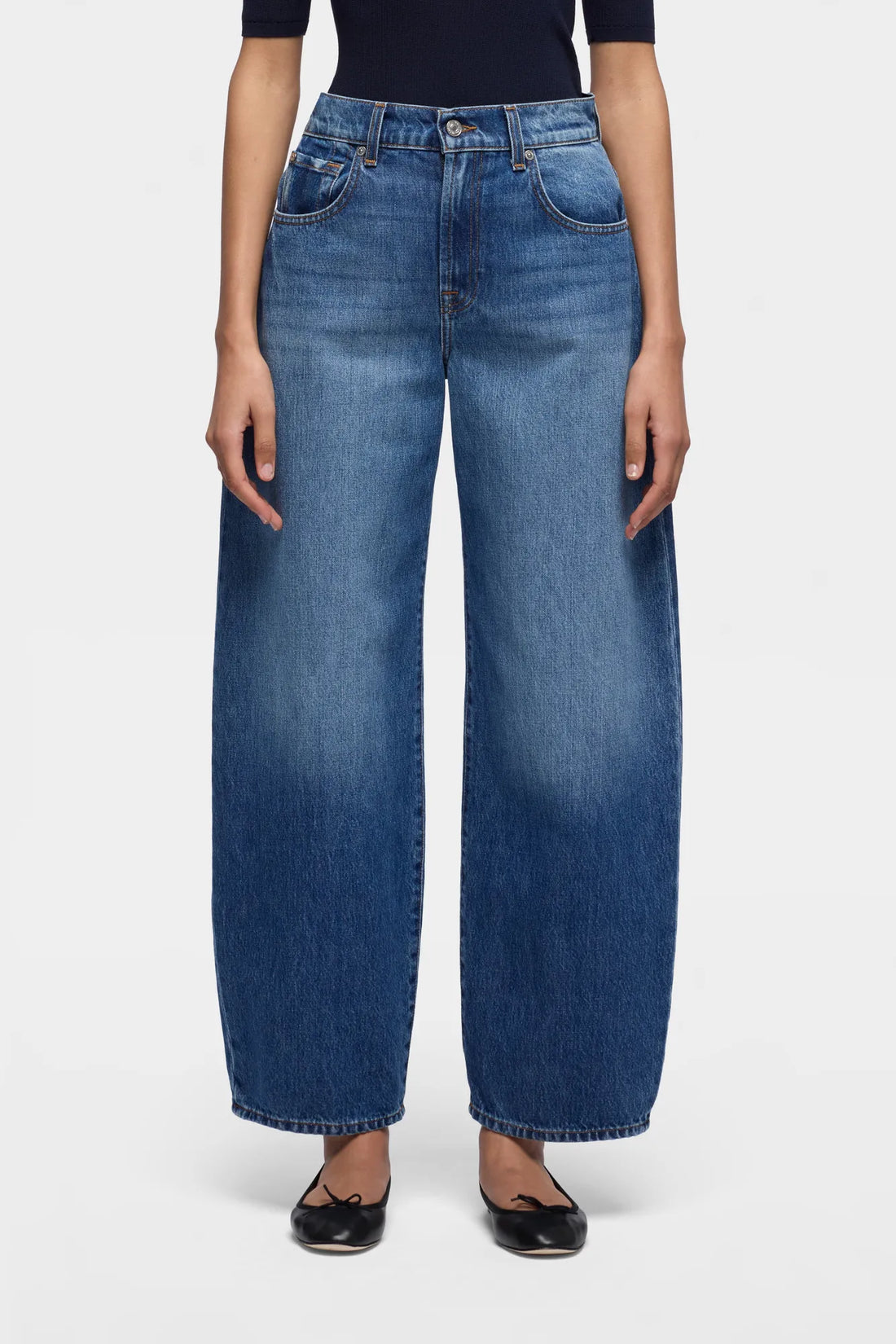 7 For All Mankind Light Blue Women Bonnie Curvilinear SKU: 7UF70E52_3NW Image 02