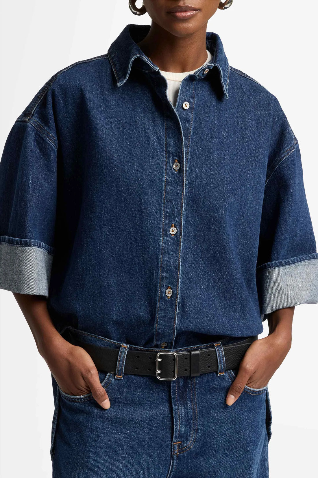 7 For All Mankind_Dark Blue_Mankind Nina Cuffed Overshirt_7UK40C10_1BM_04