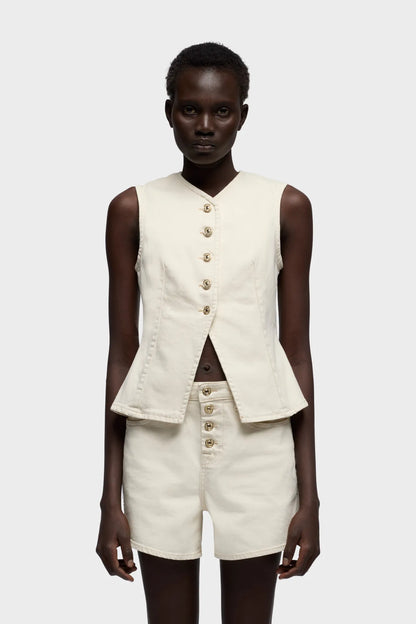 7 For All Mankind Off-White Women Lady Vest SKU: 7UK90G96_3O9 Image 02