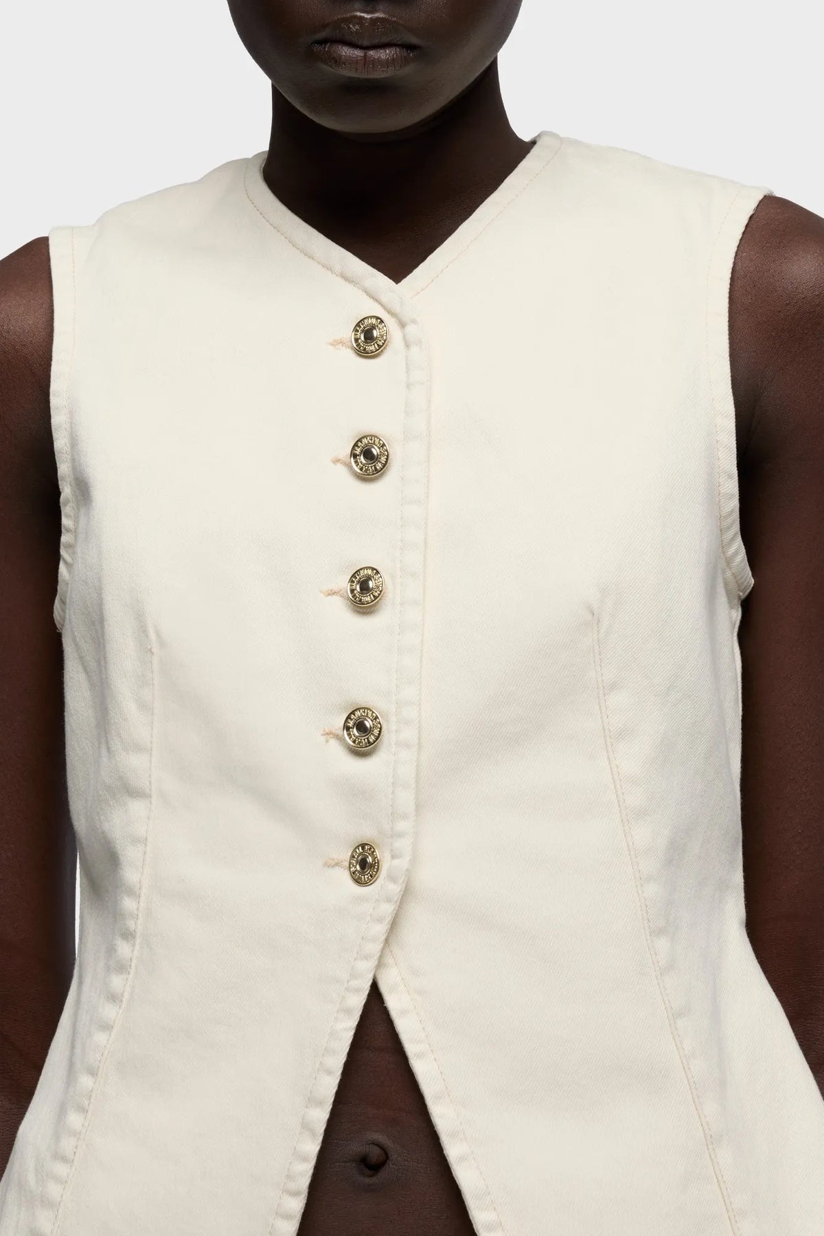 7 For All Mankind Off-White Women Lady Vest SKU: 7UK90G96_3O9 Image 03