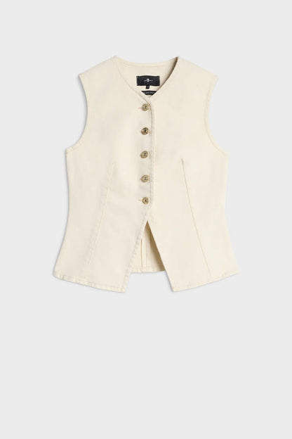 7 For All Mankind Off-White Women Lady Vest SKU: 7UK90G96_3O9 Image 06
