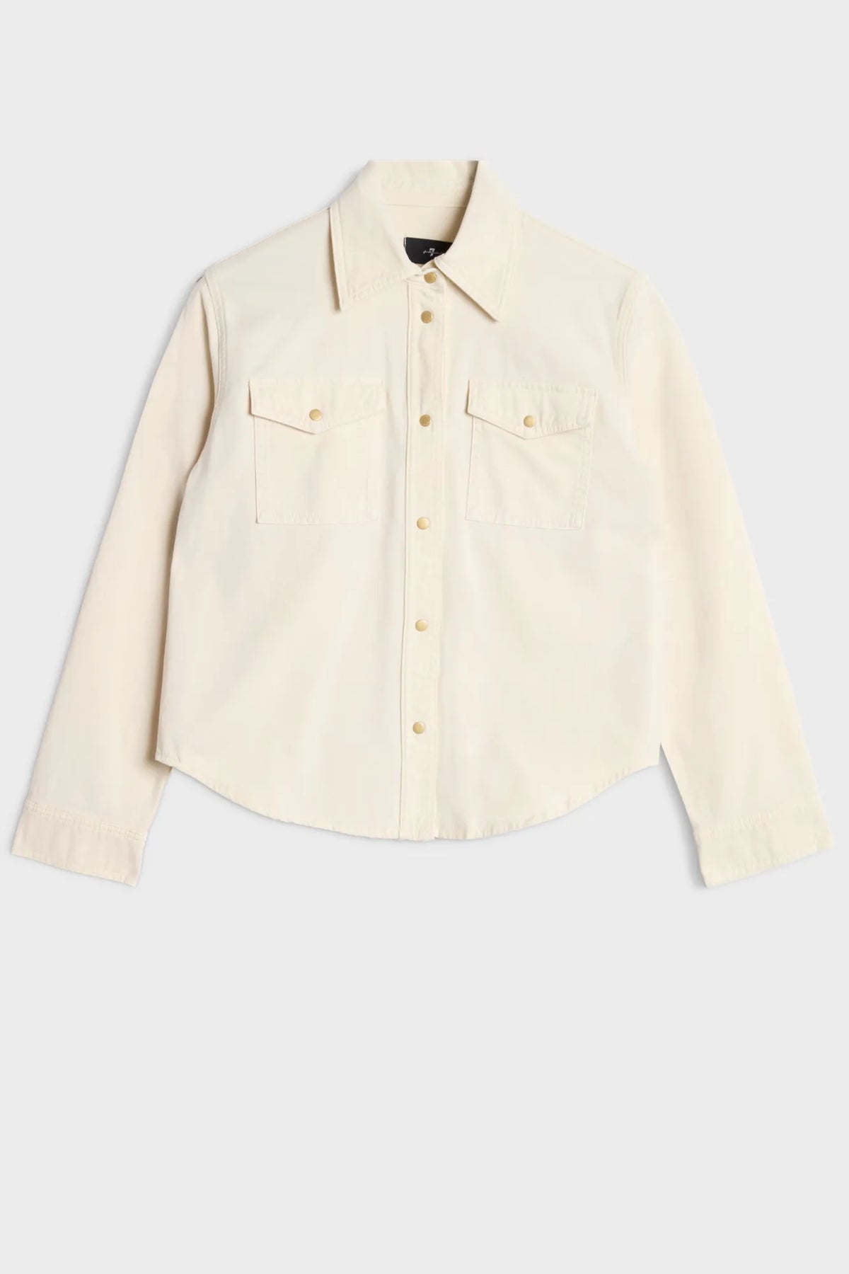 7 For All Mankind Ecru Women Classic Shirt in Comfort Twill SKU: 7UR90E39_3O7 Image 06