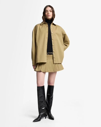 7 For All Mankind_Beige_Pleated Overshirt in Comfort Twill_7UZ10F07_1A8_02