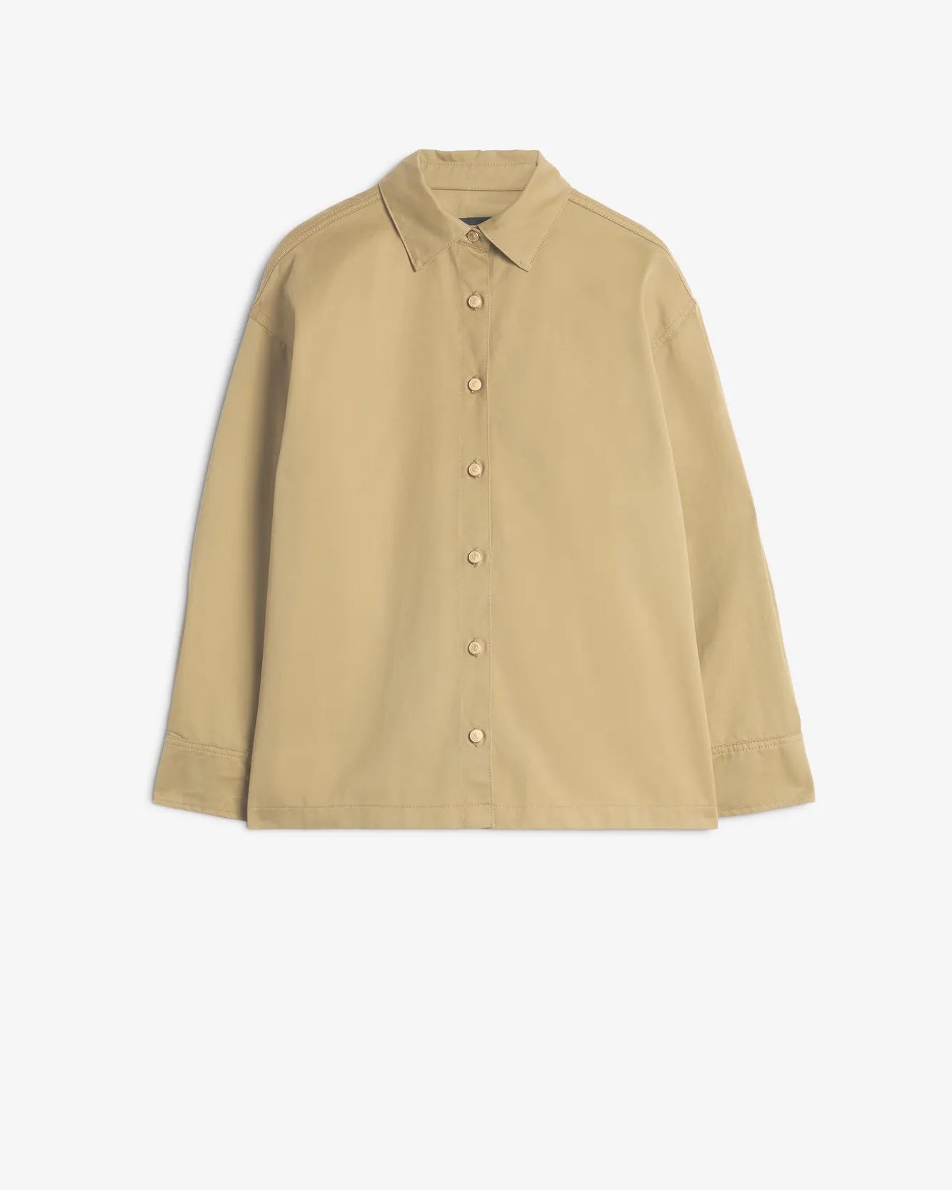 7 For All Mankind_Beige_Pleated Overshirt in Comfort Twill_7UZ10F07_1A8_07