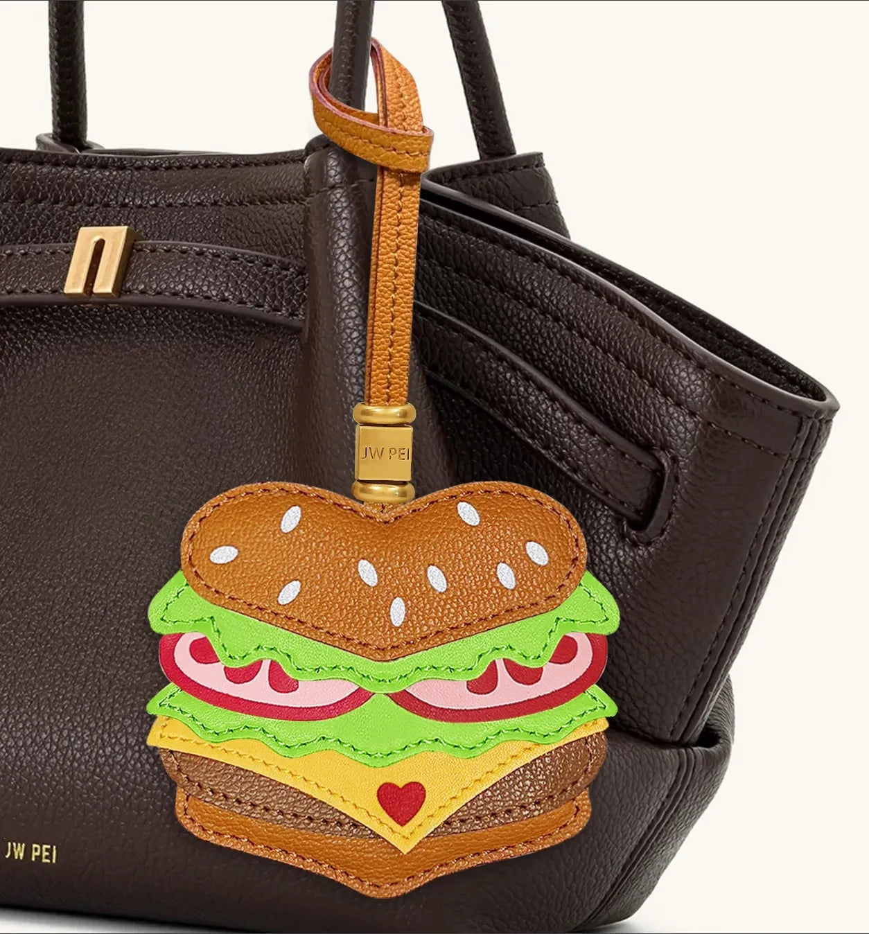 JW PEI Brown Women Burger Bag Charm SKU: 7W91-3_Brown Image 02