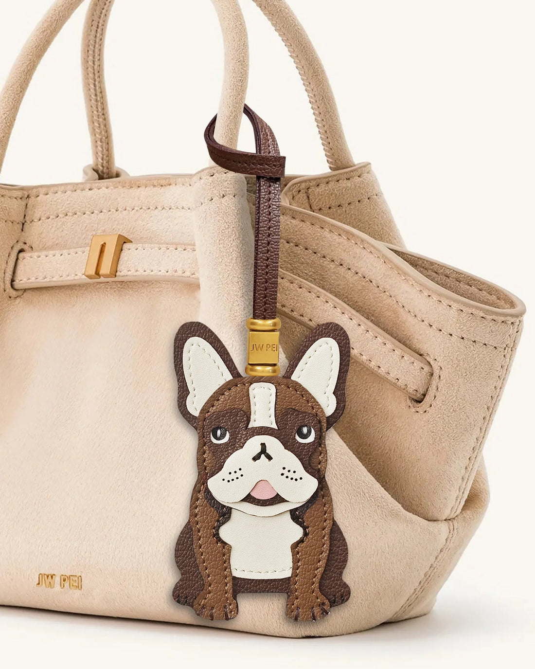 JW Pei  Brown  Women French Bulldog Bag Charm SKU: 7W94-3_Brown Image 02
