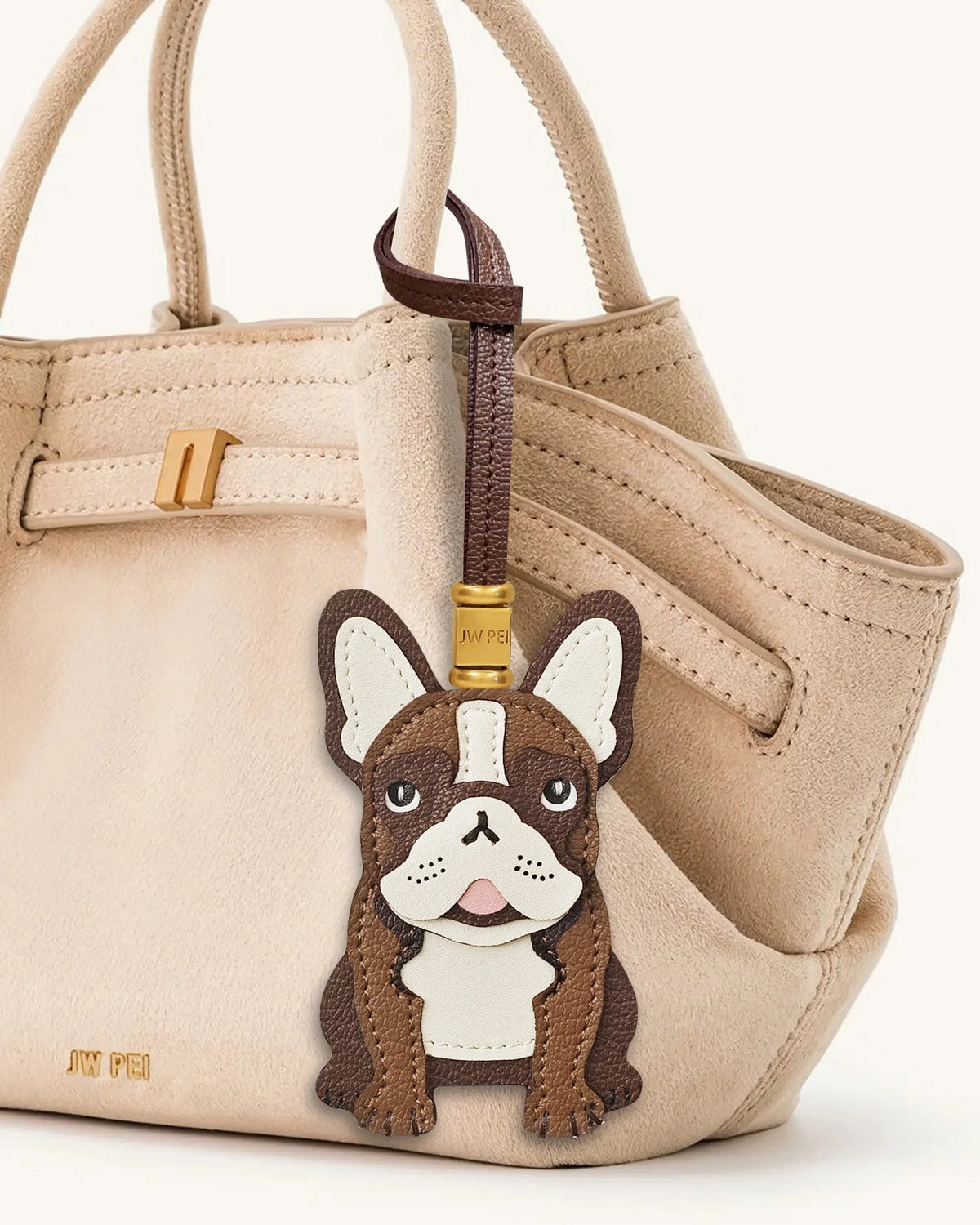 JW Pei  Brown  Women French Bulldog Bag Charm SKU: 7W94-3_Brown Image 02