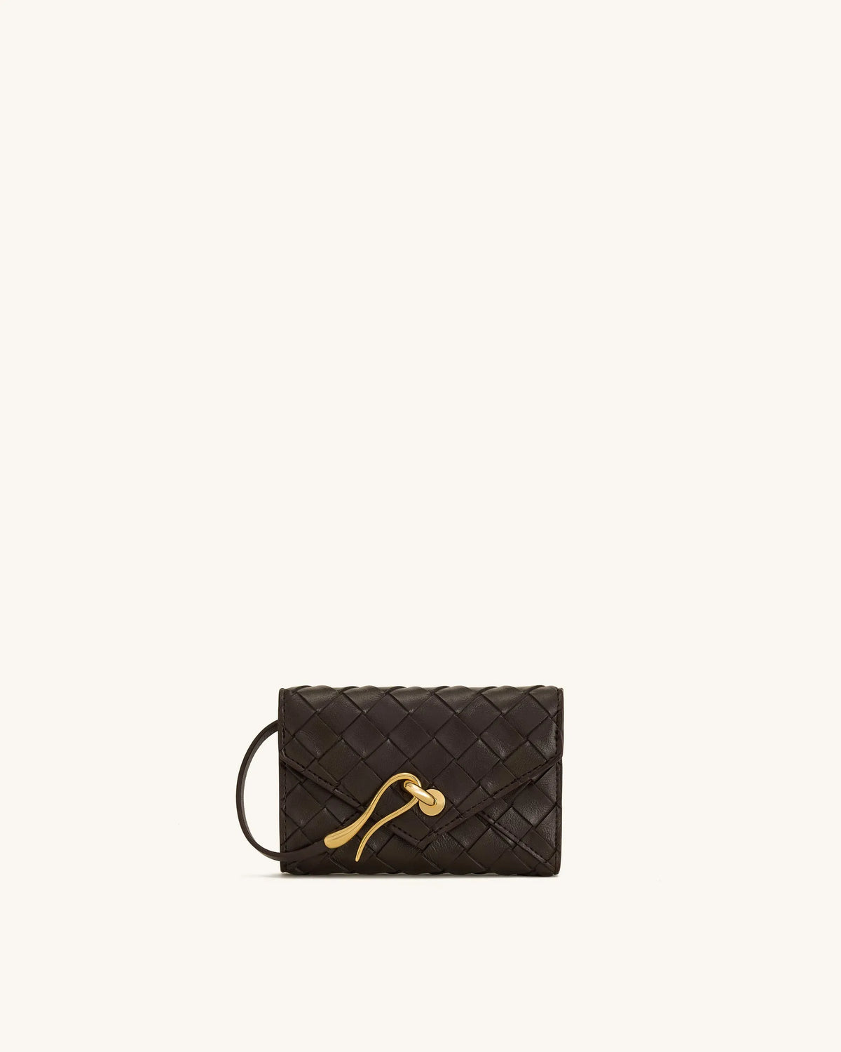 JW Pei Chocolate Women Celeste Woven Textured Envelope Wallet SKU: 7X605X002-3_Chocolate Image 01