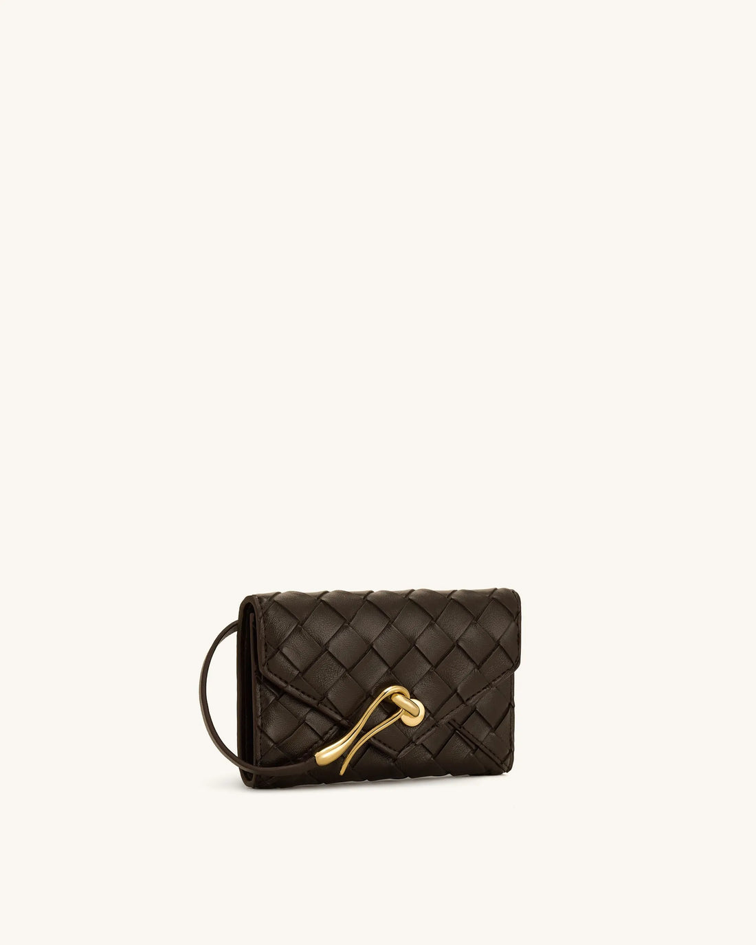 JW Pei Chocolate Women Celeste Woven Textured Envelope Wallet SKU: 7X605X002-3_Chocolate Image 02