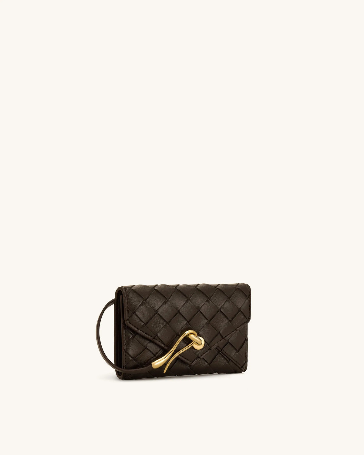 JW Pei Chocolate Women Celeste Woven Textured Envelope Wallet SKU: 7X605X002-3_Chocolate Image 02
