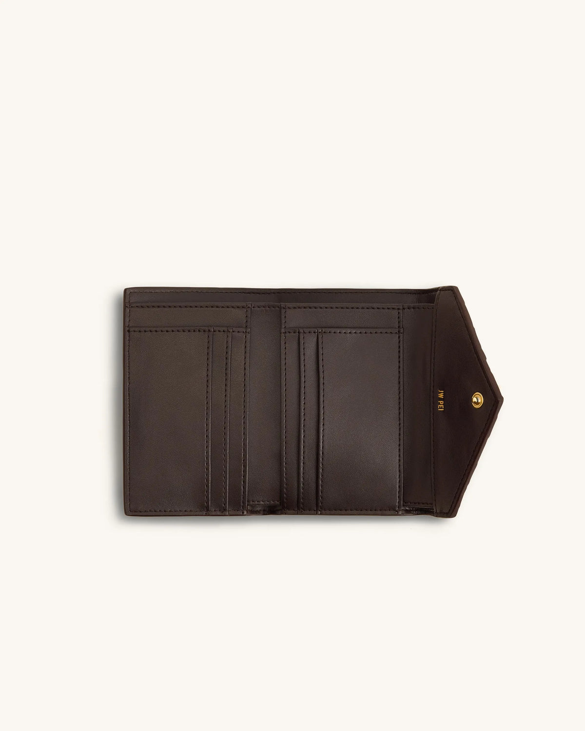 JW Pei Chocolate Women Celeste Woven Textured Envelope Wallet SKU: 7X605X002-3_Chocolate Image 03