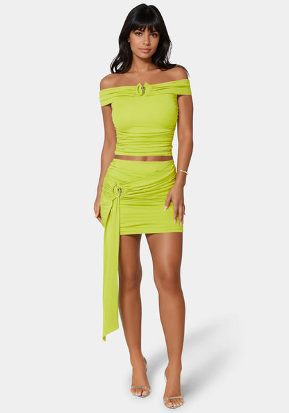 Bebe_Tie Ruched Knit Skirt_7skk0174be_Grenoble Green_01