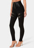 Bebe Black Women High Waist Gold Buckle Leggings SKU: 7skp0426be_black Image 01