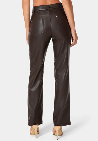 Bebe Chocolate Martini Women Natural Waist6 Moto Biker Pants SKU: 7skp0444be_chocolate martini Image 03