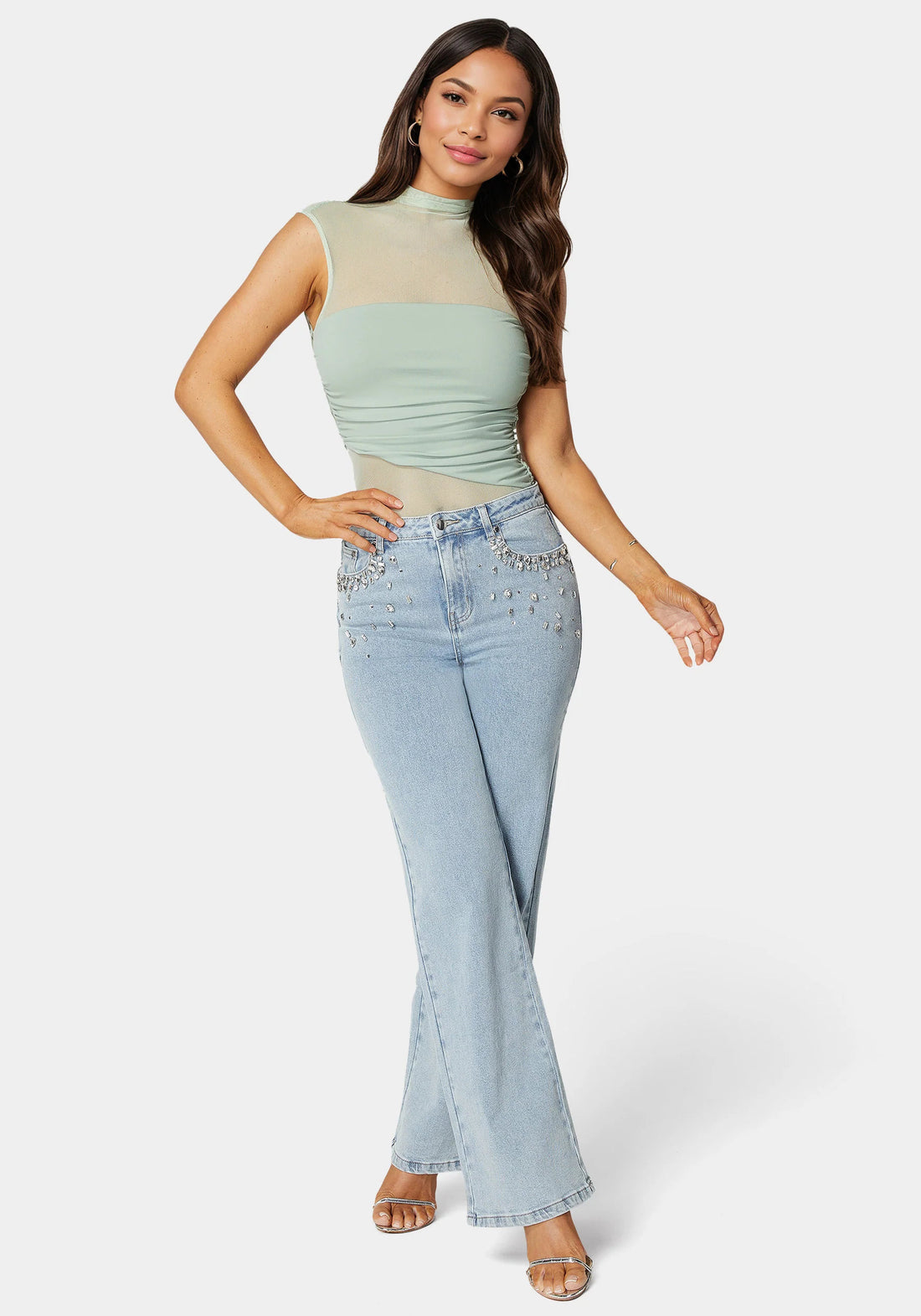 Bebe_High Waist Embellished Wide Leg Jeans_7swd0183be_Chiara Blue Wash_01