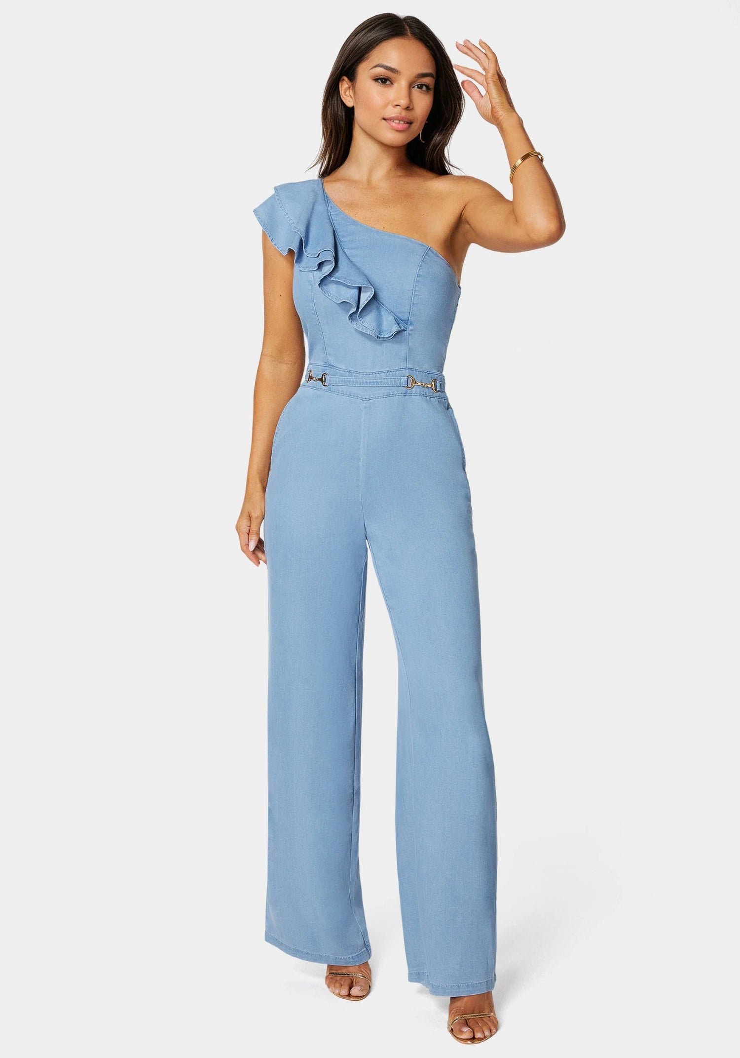 Bebe_Tencel One Shoulder Palazzo Leg Jumpsuit_7swg0168be_Light Blue Wash_01