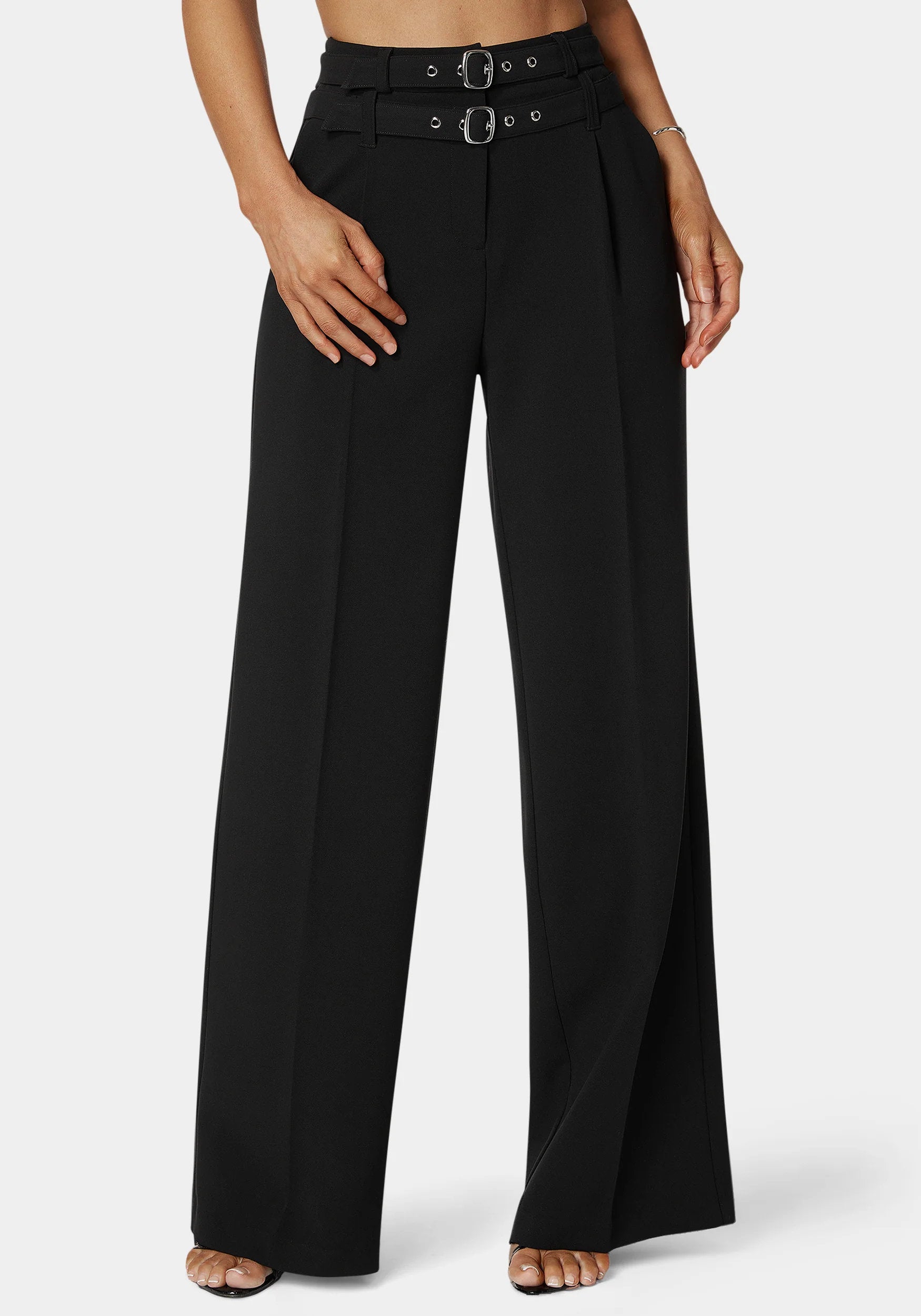 Bebe_High Waist Double Belted Palazzo Pant_7swp0348be_Black_02
