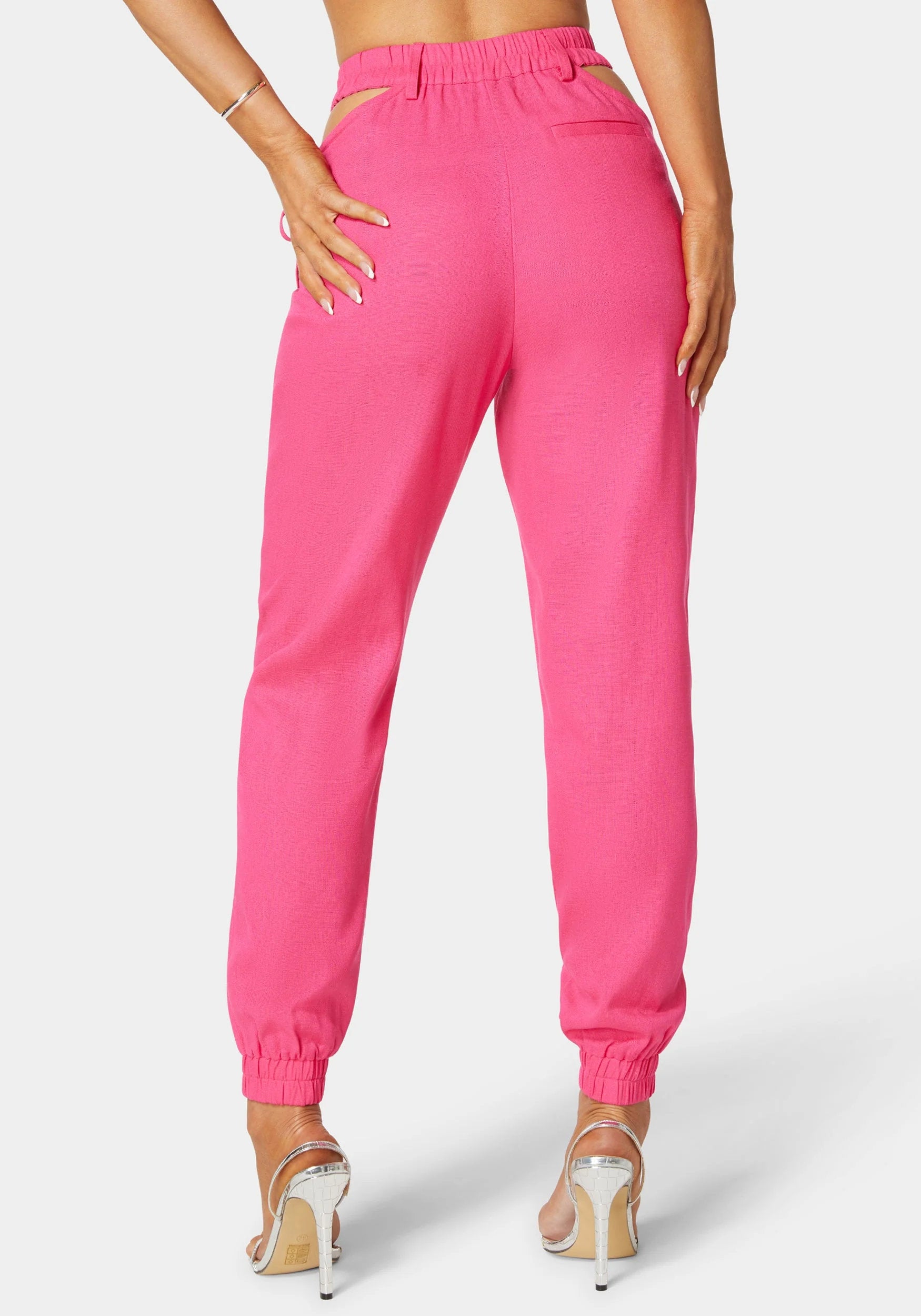 Bebe_High Waisted Cutout Linen Jogger_7swp0352be_Cerise Red_03