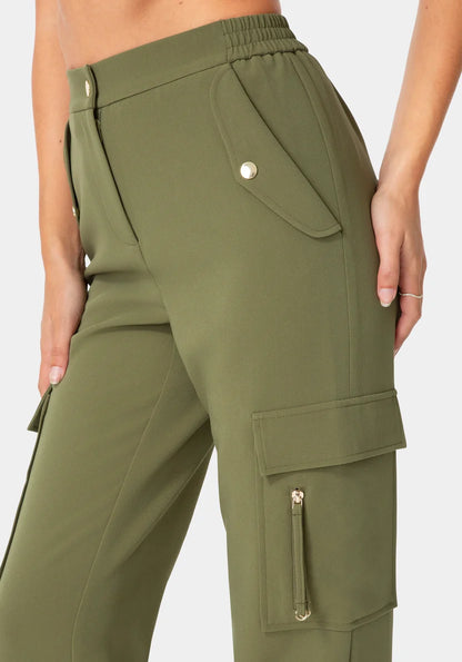 Bebe Velvet Green Women Cargo Jogger SKU: 7swp0445be_velvet green Image 04
