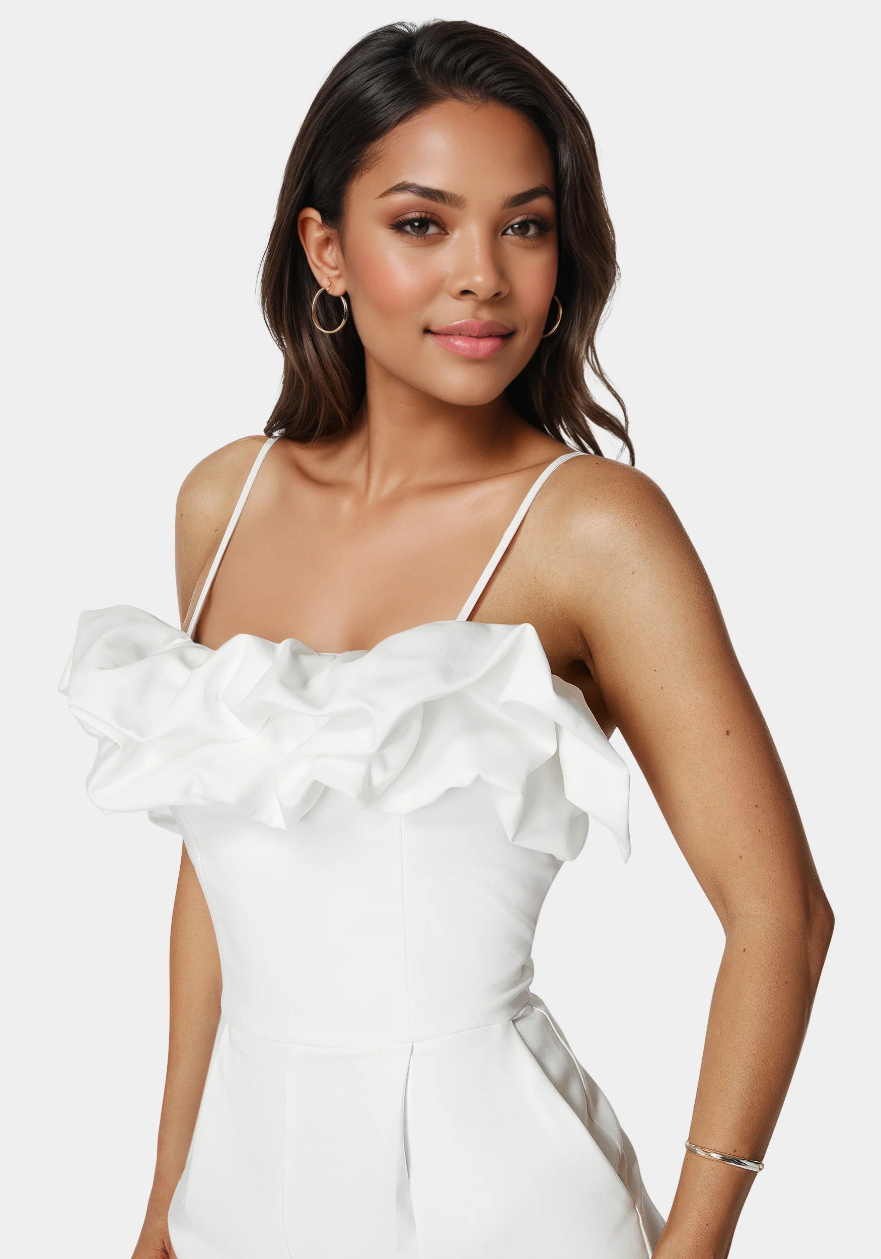 Bebe_Puff Detail Front Bridal Romper_7swr0065be_White Alyssum_04