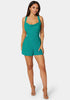 Bebe_Drapey Neckline Flowy Romper_7swr0072be_Tropical Green_01
