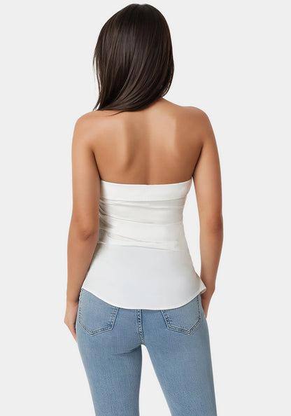 Bebe_Ruched Asymmetric Top_7swt0398be_White Alyssum_03